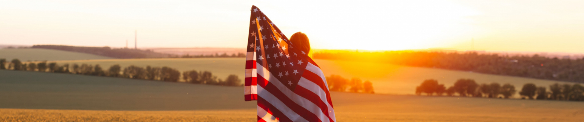 Drapeau des Etats Unis Paysage