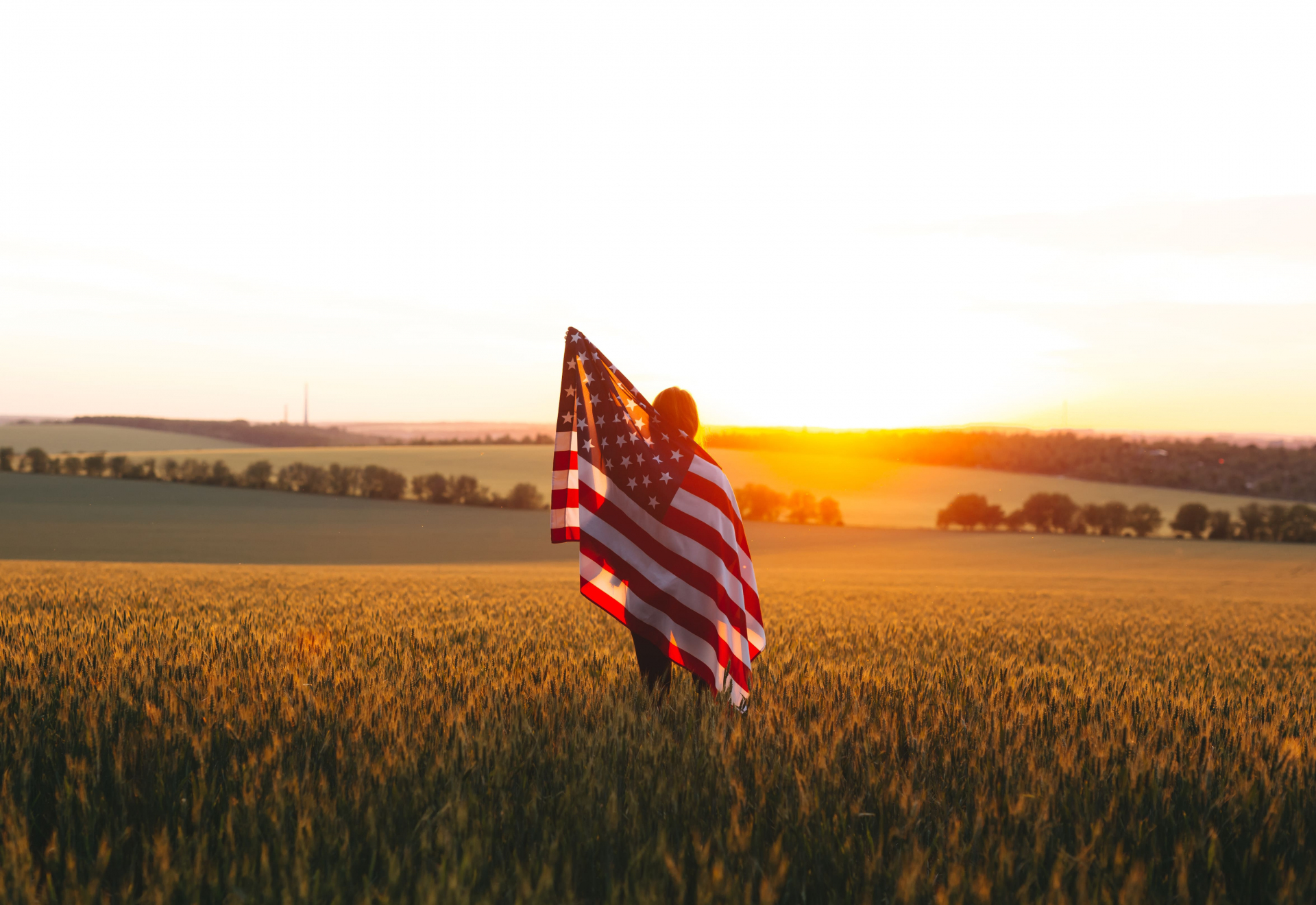 Drapeau des Etats Unis Paysage